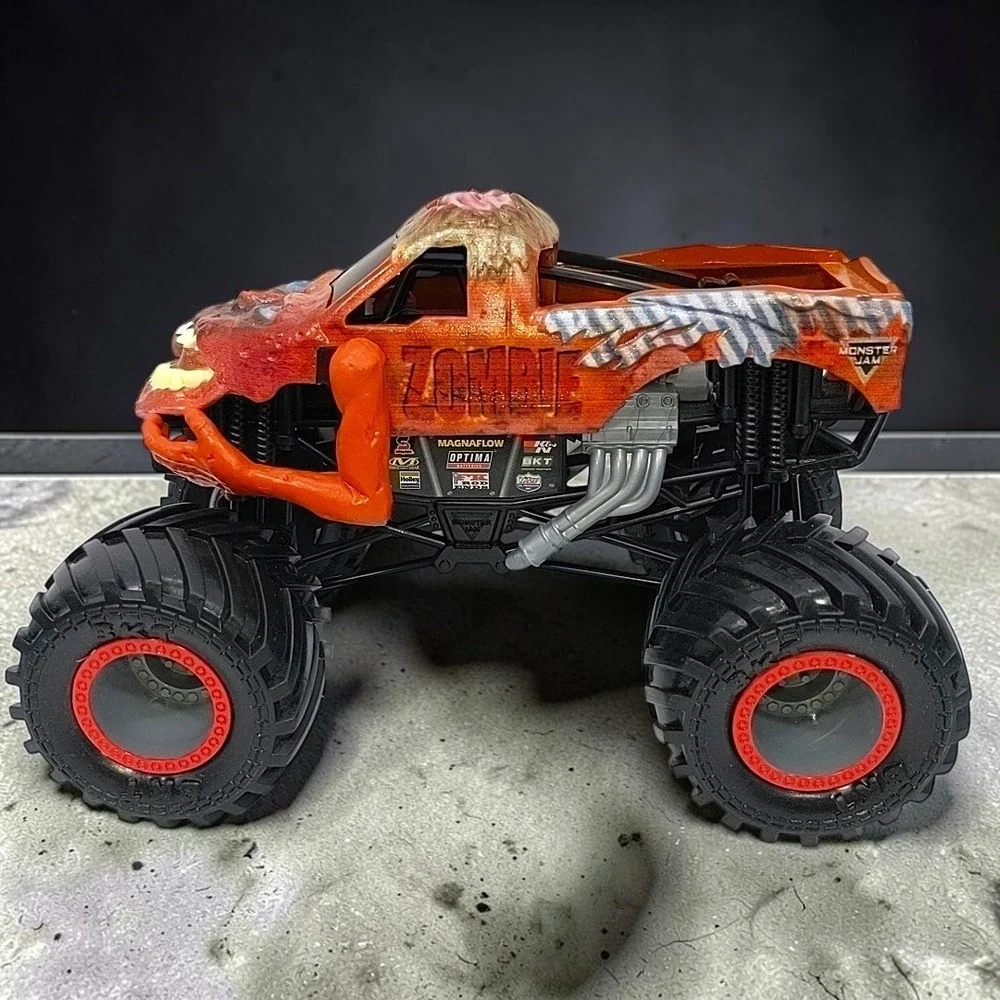 Monster Jam Zombie Monster Truck 1:24 Diecast Moveable Arms Orange Spin Master